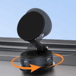 ⁦حامل موبايل قابل للطي والدوران 360 درجة مع بكرة لشفط الهواء والتثبيت علي تابلوه السيارة⁩ - الصورة ⁦3⁩