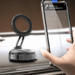 حامل موبايل مغناطيسي معدني قابل للطي والدوران 360 درجة بقوة شفط عالية