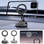 ⁦حامل موبايل مغناطيسي معدني قابل للطي والدوران 360 درجة بقوة شفط عالية⁩ - الصورة ⁦7⁩