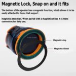 سبيكر لاسلكي مغناطيسي ميني مع اضاءة ار جي بي قابل للشحن بقوة 5 فولت - الصورة 5