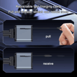 ⁦شاحن سيارة 4×1 مع ضوء ليد وكابلات قابلة للسحب ومنفذ يو اس بي _ 120 واط⁩ - الصورة ⁦6⁩