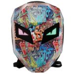 شنطة ظهر بعيون ليد للدراجات النارية قابلة للبرمجة بتصميم خوذة ثلاثيه الأبعاد