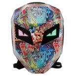 شنطة ظهر بعيون ليد للدراجات النارية قابلة للبرمجة بتصميم خوذة ثلاثيه الأبعاد