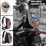 ⁦شنطة ظهر بعيون ليد للدراجات النارية قابلة للبرمجة بتصميم خوذة ثلاثيه الأبعاد⁩ - الصورة ⁦6⁩