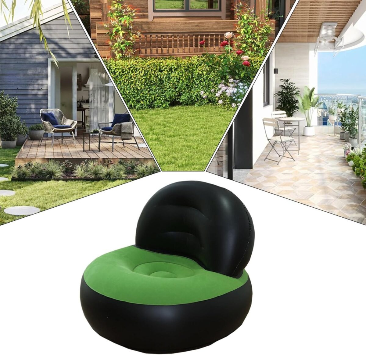 ⁦كرسى قابل النفخ مع مضخة هواء  تصميم مريح للاستخدام الداخلي والخارجي⁩ - الصورة ⁦8⁩