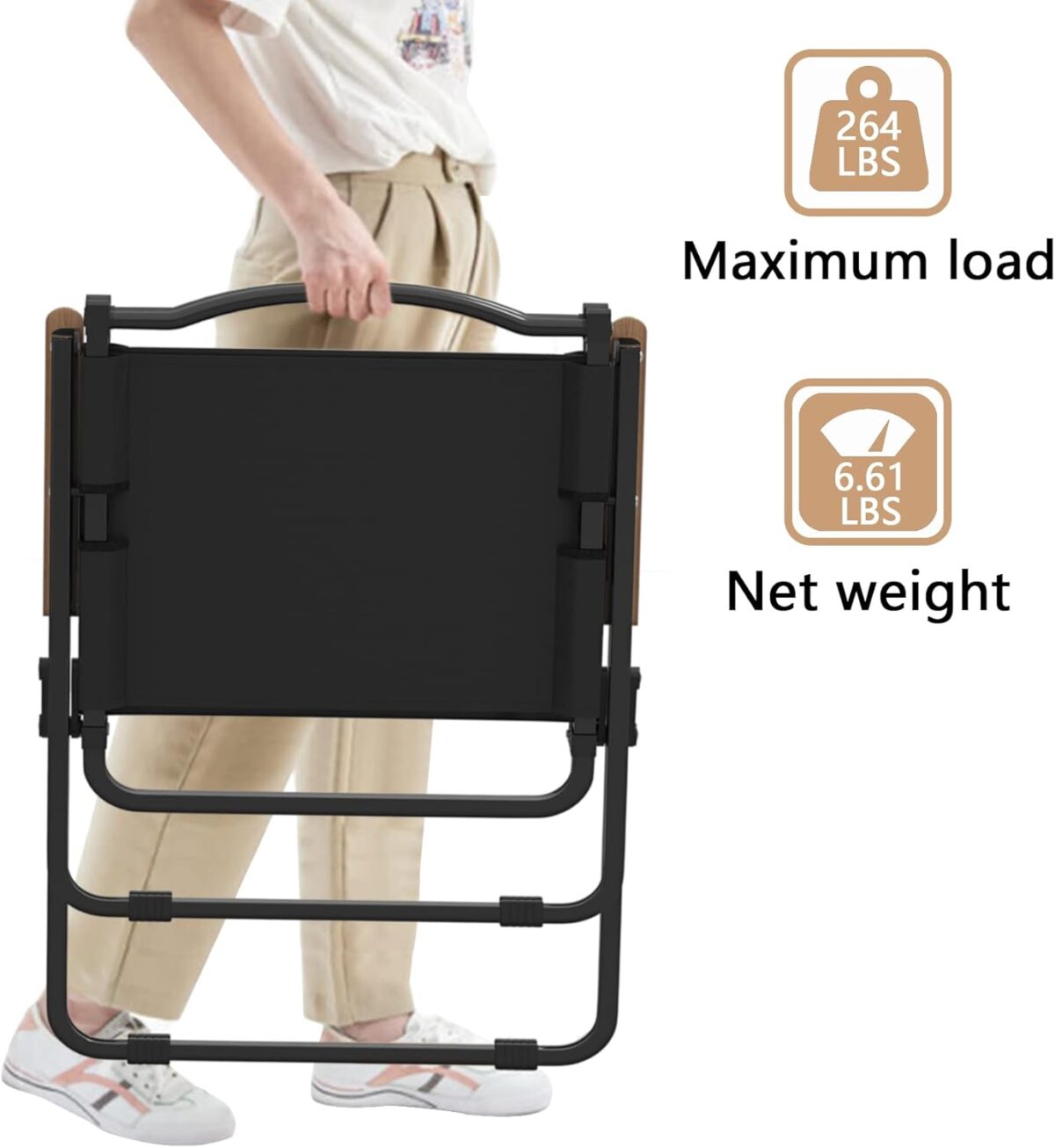 ⁦كرسي رحلات محمول  قابل للطي مع مسند ضهر وذراعين⁩ - الصورة ⁦6⁩