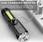 ⁦كشاف ميني مع خاصية الزوم القابلة للتعديل ب 4 درجات اضاءاه مختلفة _ مع يو اس بي للشحن⁩ - الصورة ⁦4⁩