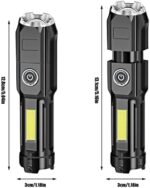 ⁦كشاف ميني مع خاصية الزوم القابلة للتعديل ب 4 درجات اضاءاه مختلفة _ مع يو اس بي للشحن⁩ - الصورة ⁦5⁩