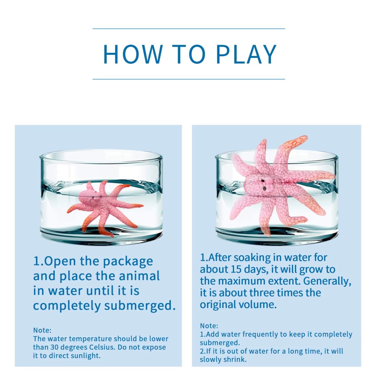 ⁦لعبة حيوانات بحرية تنمو في الماء باشكال مختلفة⁩ - الصورة ⁦2⁩