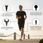 ⁦جهاز مساج لاسلكي بـ 6 رؤوس قابلة للاستبدال مع خاصية التدليك الساخن والبارد⁩ - الصورة ⁦4⁩