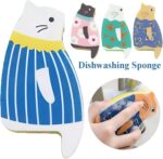⁦اسفنجة للمطبخ على شكل قطة لتنظيف الأطباق بسهولة⁩ - الصورة ⁦6⁩