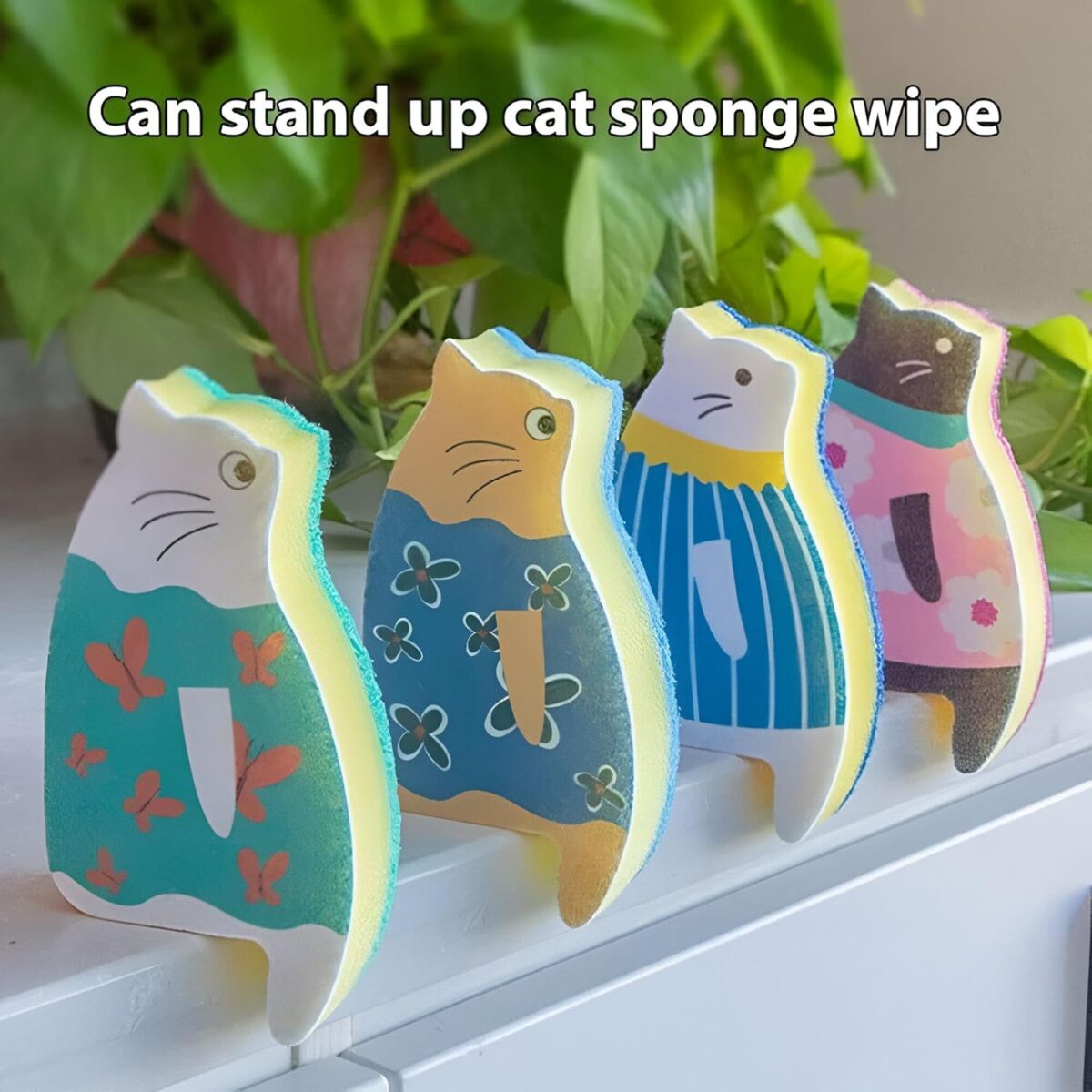 ⁦اسفنجة للمطبخ على شكل قطة لتنظيف الأطباق بسهولة⁩ - الصورة ⁦7⁩