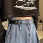 حزام مطاطي مرن بدون مشبك غير مرئي للبناطيل الجينز