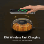 ⁦شاحن موبايل وايرلس ب 3 مستويات اضاءة _ بقوة 15 واط⁩ - الصورة ⁦4⁩