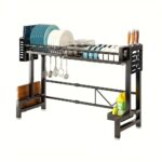 ⁦مطبقية لتنظيم وتجفيف الأطباق والأواني فوق الحوض معدن غير قابلة للصدأ⁩ - الصورة ⁦8⁩