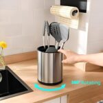 ⁦حامل دوار 360 درجة للمعالق والشوك وادوات الطعام مع فتحات لتصفية المياة⁩ - الصورة ⁦3⁩