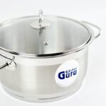 ⁦حلة استانلس استيل بغطاء زجاجي ويدين لسهولة الحمل  - مقاس 24سم⁩ - الصورة ⁦5⁩