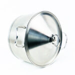 ⁦حلة استانلس استيل مقاس 24 * 12سم بغطاء ويدين لسهولة الحمل⁩ - الصورة ⁦4⁩