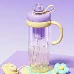 ⁦زجاجة مياه بلاستيكية بيد مريحة مناسبة للجيم بسعة 950 ملل⁩ - الصورة ⁦10⁩