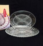 ⁦طقم تسالي مكون من قطعتين من الزجاج الشفاف لتقديم المكسرات والكاندي⁩ - الصورة ⁦2⁩