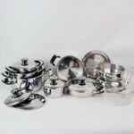 طقم حلل استانلس ستيل للطهي 22 قطعة