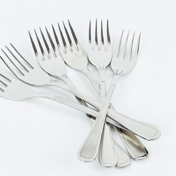 طقم شوك استانليس ستيل للعشاء 12 قطعة باللون الفضي