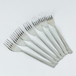 طقم شوك استانليس ستيل للعشاء باللون الفضي 12  قطعة