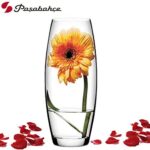 ⁦فازة زجاج شفاف بتصميم بيضاوي الشكل مقاس 26 * 8 سم⁩ - الصورة ⁦4⁩