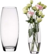 ⁦فازة زجاج شفاف بتصميم بيضاوي الشكل مقاس 26 * 8 سم⁩ - الصورة ⁦6⁩