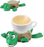 ⁦كوستر على شكل سلحفاة ثلاثية الأبعاد بتعبير مضحك عند وضع الكوب مع ستاند للموبايل⁩ - الصورة ⁦4⁩