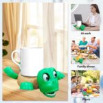 ⁦كوستر على شكل سلحفاة ثلاثية الأبعاد بتعبير مضحك عند وضع الكوب مع ستاند للموبايل⁩ - الصورة ⁦8⁩