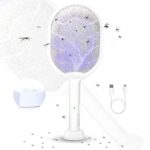 ⁦مضرب ناموس كهربائي مع ضوء ليد قابل لاعادة الشحن بيو اس بي⁩ - الصورة ⁦5⁩