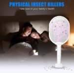 ⁦مضرب ناموس كهربائي مع ضوء ليد قابل لاعادة الشحن بيو اس بي⁩ - الصورة ⁦6⁩