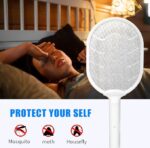 ⁦مضرب ناموس كهربائي مع ضوء ليد قابل لاعادة الشحن بيو اس بي⁩ - الصورة ⁦7⁩