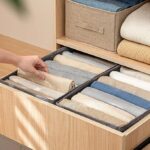 ⁦منظم ملابس قابل للطي من الكتان باللون البيج⁩ - الصورة ⁦7⁩