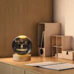 ⁦بلورة كريستال ثلاثية الابعاد بتصميم غزالة بقاعدة خشبية قابلة للفصل⁩ - الصورة ⁦6⁩