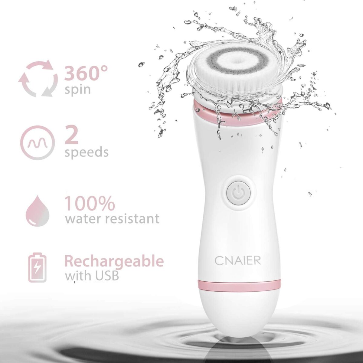 ⁦جهاز تنظيف وتقشير الوجه ب4 رؤوس مختلفة قابلة للتبديل بيو إس بي للشحن⁩ - الصورة ⁦3⁩