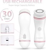 ⁦جهاز تنظيف وتقشير الوجه ب4 رؤوس مختلفة قابلة للتبديل بيو إس بي للشحن⁩ - الصورة ⁦6⁩