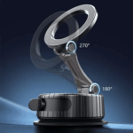 ⁦حامل موبايل للسيارة قابل للطي والدوران مع جزء لشفط الهواء والتثبيت⁩ - الصورة ⁦2⁩