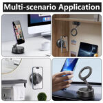 ⁦حامل موبايل للسيارة قابل للطي والدوران مع جزء لشفط الهواء والتثبيت⁩ - الصورة ⁦5⁩