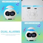 ⁦ساعة منبه بشاشة ليد مع اضاءة ليلية بتصميم روبوت⁩ - الصورة ⁦8⁩