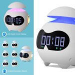 ⁦ساعة منبه بشاشة ليد مع اضاءة ليلية بتصميم روبوت⁩ - الصورة ⁦9⁩