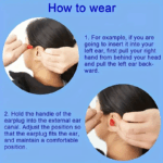 ⁦سدادات أذن سيليكون لتقليل الضوضاء قابلة لإعادة الاستخدام⁩ - الصورة ⁦2⁩