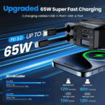 ⁦شاحن سيارة قابل للسحب 4 في 1 مع منفذ يو اس بي وتايب سي - 66 واط⁩ - الصورة ⁦2⁩