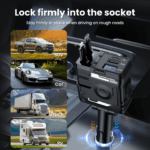 ⁦شاحن سيارة قابل للسحب 4 في 1 مع منفذ يو اس بي وتايب سي - 66 واط⁩ - الصورة ⁦7⁩