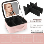 ⁦شنطة لحمل وتنظيم الميك اب مع مرآة تاتش قابلة لاعادة الشحن⁩ - الصورة ⁦3⁩