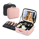 ⁦شنطة لحمل وتنظيم الميك اب مع مرآة تاتش قابلة لاعادة الشحن⁩ - الصورة ⁦4⁩