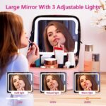 ⁦شنطة لحمل وتنظيم الميك اب مع مرآة تاتش قابلة لاعادة الشحن⁩ - الصورة ⁦9⁩