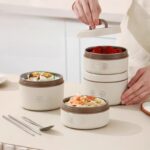 ⁦طقم لانش بوكس  4 علب بغطاء محكم الغلق مع شنطة حرارية لحفظ الطعام⁩ - الصورة ⁦2⁩