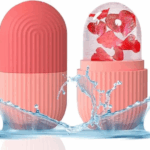 قالب ثلج سيليكون بشكل بيضاوي لتدليك البشرة قابل لإعادة الاستخدام